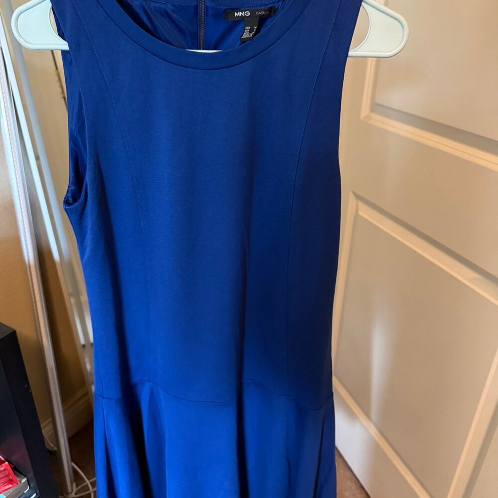 EUC MNG Casuals blue sleeveless knee length/ midi skater casual dress
